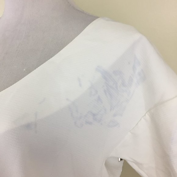 NWOT TOPSHOP White Silver Studded Back Dolman Short Sleeve Shirt - Picture 9 of 14